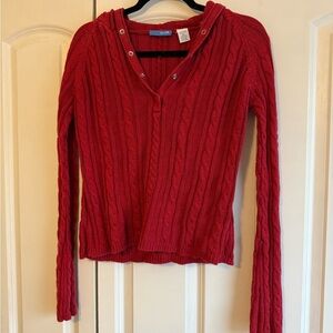 dELiA*s Vibrant Red Cable Knit Cardigan
